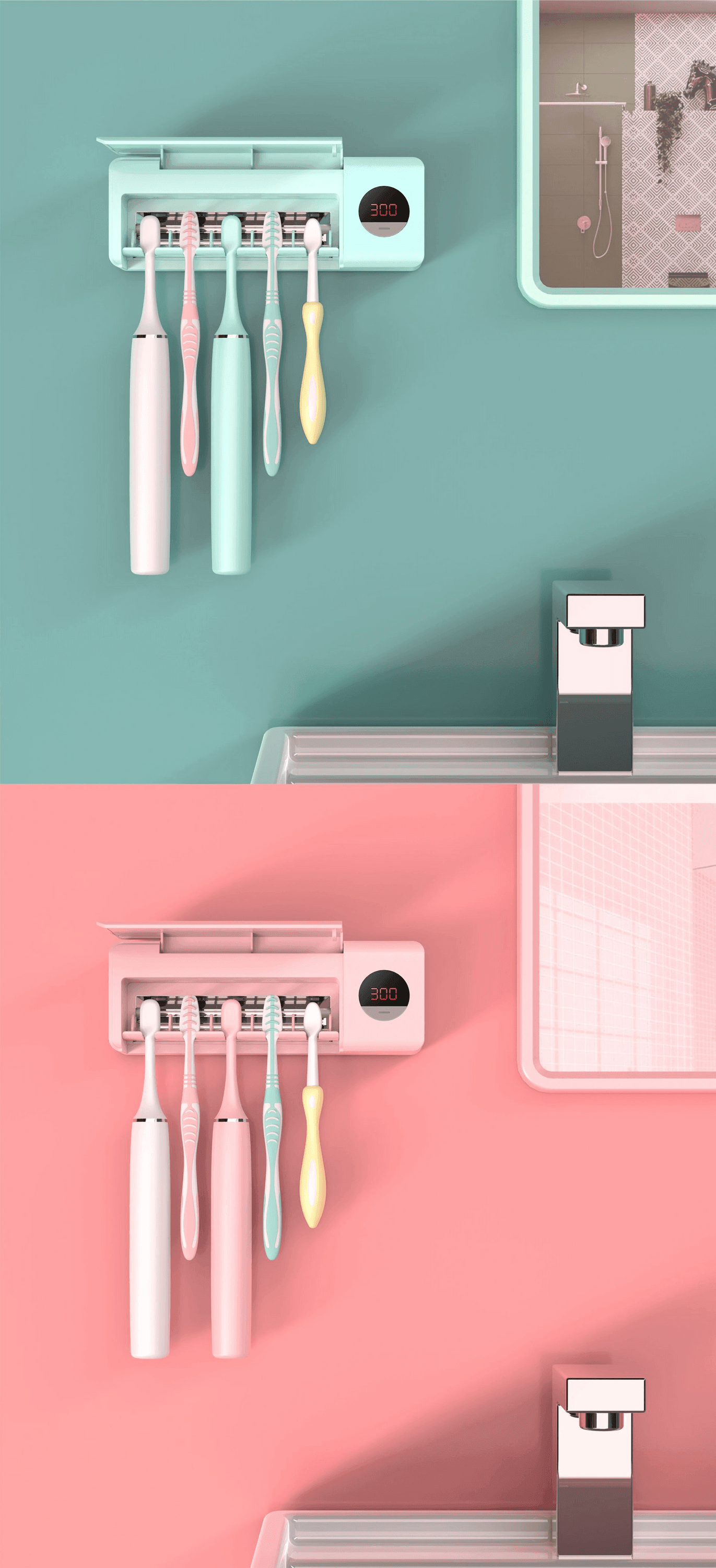 Rechargeable Toothbrush Holder for Ultraviolet Sterilization - VirtuousWares:Global
