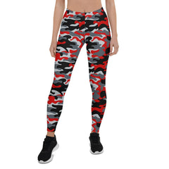 Red and Gray Camo Leggings for Women - VirtuousWares:Global