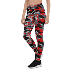 Red and Gray Camo Leggings for Women - VirtuousWares:Global