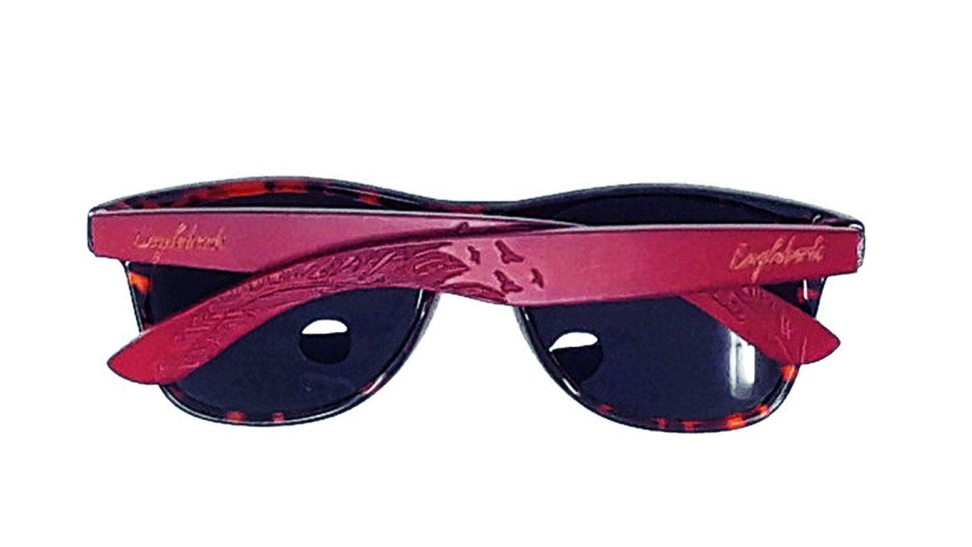 Red Bamboo Tortoise Framed Sunglasses With Wood Case, Artisan Engraved - VirtuousWares:Global