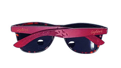 Red Bamboo Tortoise Framed Sunglasses With Wood Case, Artisan Engraved - VirtuousWares:Global