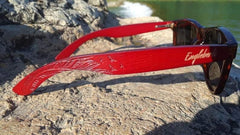 Red Bamboo Tortoise Framed Sunglasses With Wood Case, Artisan Engraved - VirtuousWares:Global