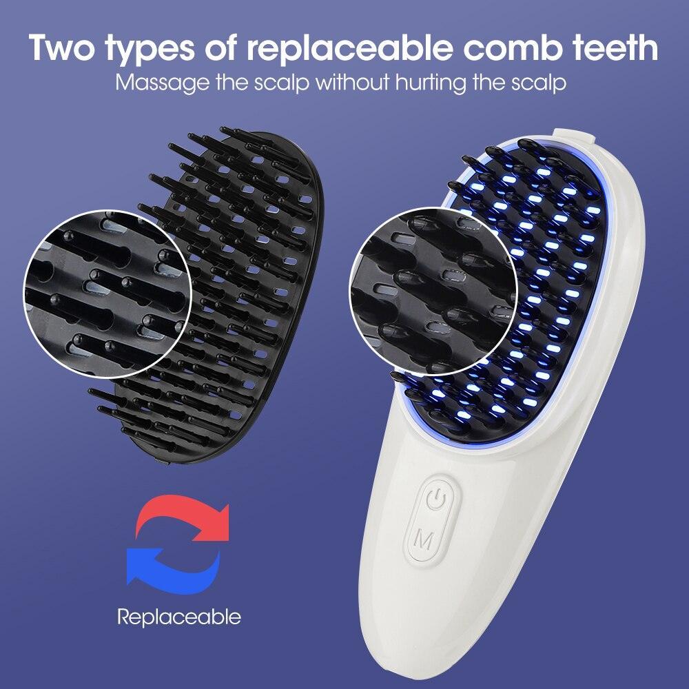 Red Blue Light Electric Massage Comb Scalp Head Massager Photon - VirtuousWares:Global