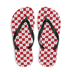 Red Chequered Pattern Flip-Flops - VirtuousWares:Global