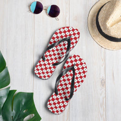 Red Chequered Pattern Flip-Flops - VirtuousWares:Global