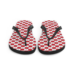 Red Chequered Pattern Flip-Flops - VirtuousWares:Global