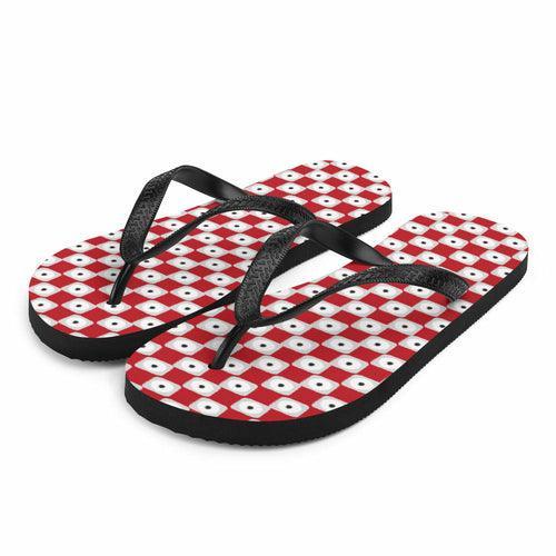 Red Chequered Pattern Flip-Flops - VirtuousWares:Global