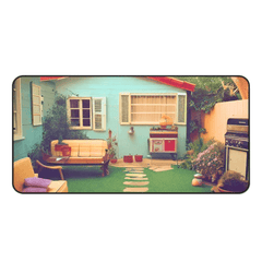 Retro Backyard Scene Desk Mat - VirtuousWares:Global
