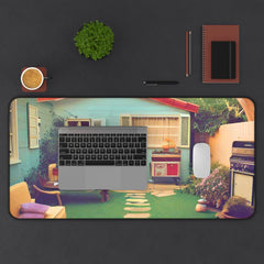 Retro Backyard Scene Desk Mat - VirtuousWares:Global