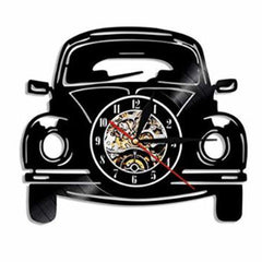 RETRO EUROPEAN CAR ORNAMENT HANDMADE VINYL RECORD WALL CLOCK - VirtuousWares:Global