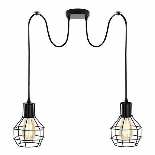Retro Industrial 2 Way Indoor Ceiling Pendant Chandelier Hanging Light - VirtuousWares:Global