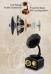 Retro Radio Wireless Mini Portable Bluetooth Stereo Speaker - VirtuousWares:Global