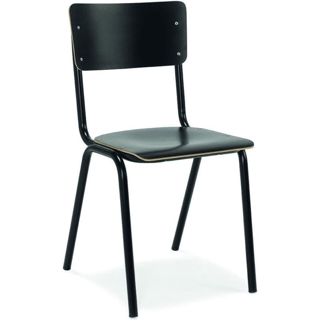Retro School Chair Black HPL - VirtuousWares:Global