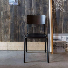 Retro School Chair Black HPL - VirtuousWares:Global