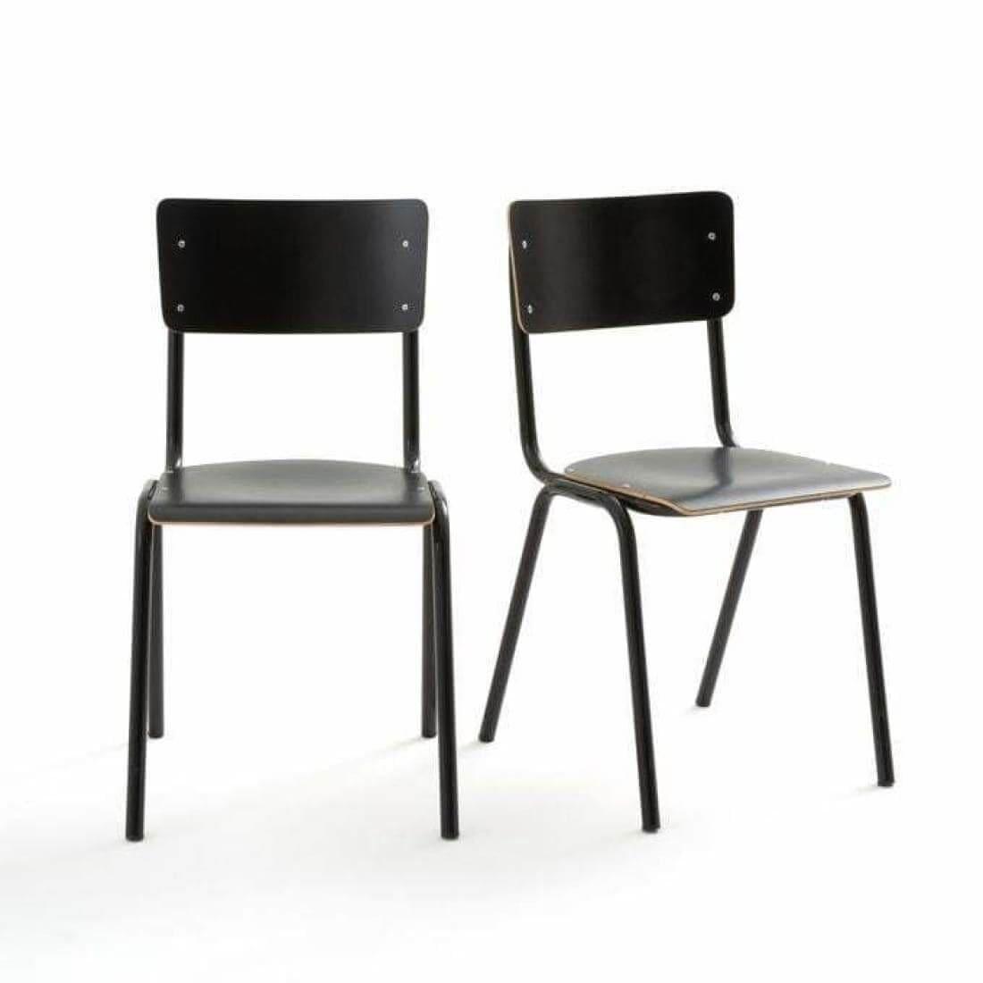 Retro School Chair Black HPL - VirtuousWares:Global