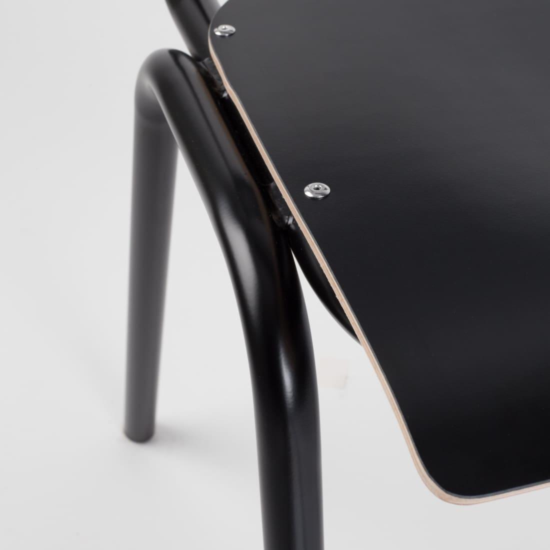 Retro School Chair Black HPL - VirtuousWares:Global