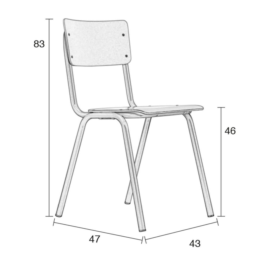 Retro School Chair Black HPL - VirtuousWares:Global