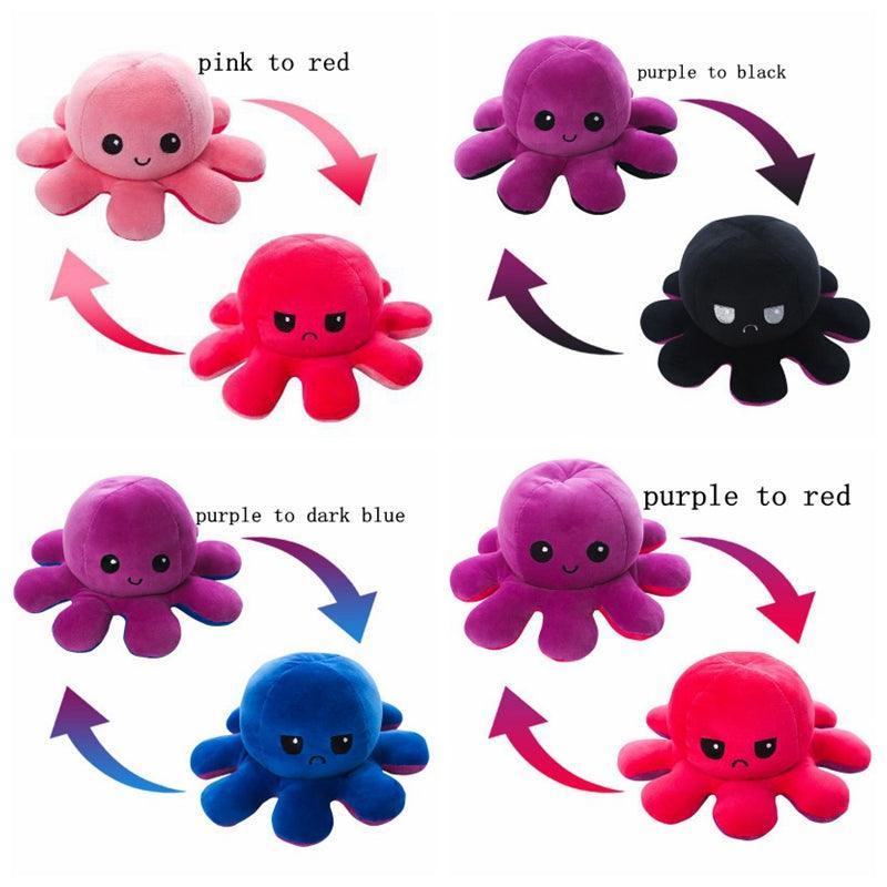 Reversible Flip Octopus Stuffed Plush Doll Gift - VirtuousWares:Global