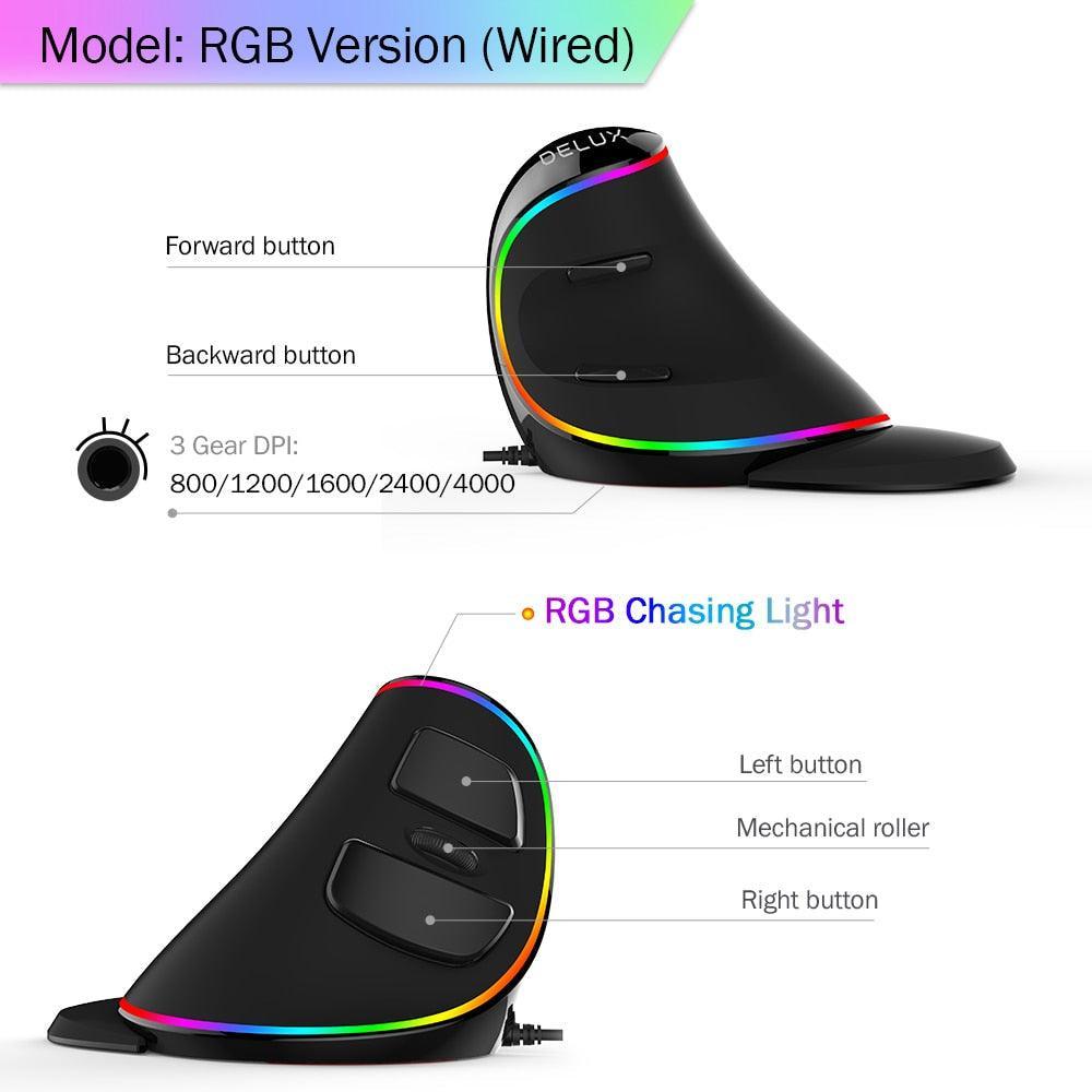 RGB Vertical Wired Mouse - VirtuousWares:Global