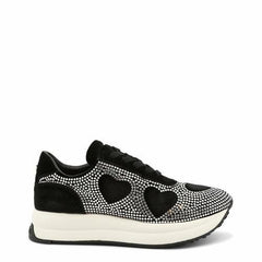 Rhinestone Heart Sneakers - Black - VirtuousWares:Global