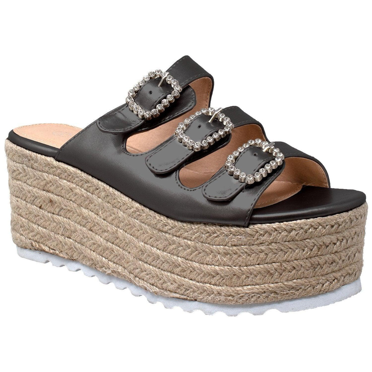 Rhinestone Platform Espadrille Wedge Sandal - VirtuousWares:Global