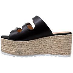 Rhinestone Platform Espadrille Wedge Sandal - VirtuousWares:Global