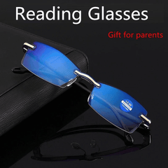 Rimless Reading Glasses Bifocal Far Near Anti Blue Light Magnification - VirtuousWares:Global