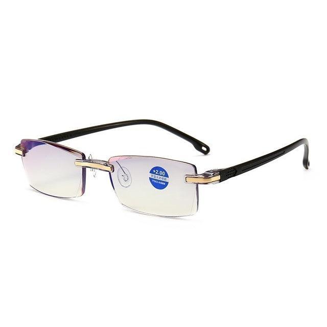 Rimless Reading Glasses Bifocal Far Near Anti Blue Light Magnification - VirtuousWares:Global