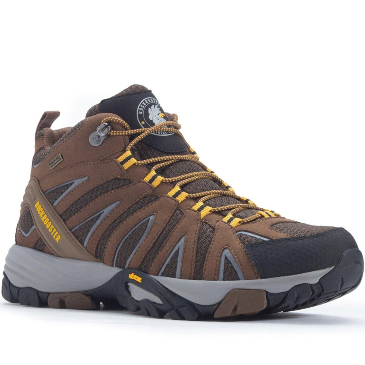 ROCKROOSTER Bedrock Brown 6 Inch Waterproof Hiking Boots For Men - VirtuousWares:Global