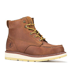 ROCKROOSTER Edgewood Men's 6 inch Brown soft toe wedge work boots - VirtuousWares:Global
