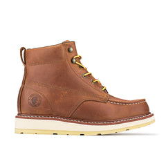 ROCKROOSTER Edgewood Men's 6 inch Brown soft toe wedge work boots - VirtuousWares:Global