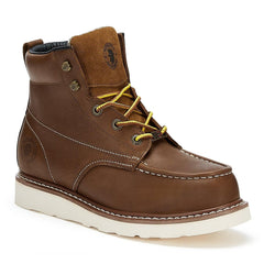 ROCKROOSTER Edgewood Men's 6 inch Brown soft toe wedge work boots with - VirtuousWares:Global