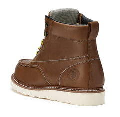 ROCKROOSTER Edgewood Men's 6 inch Brown soft toe wedge work boots with - VirtuousWares:Global