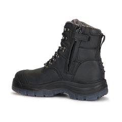 ROCKROOSTER Kensington Black 7 inch Zip-sided Steel Toe Leather Work - VirtuousWares:Global