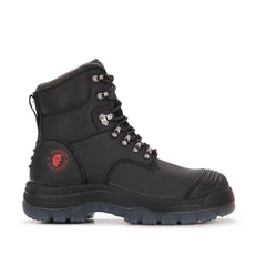 ROCKROOSTER Kensington Black 7 inch Zip-sided Steel Toe Leather Work - VirtuousWares:Global