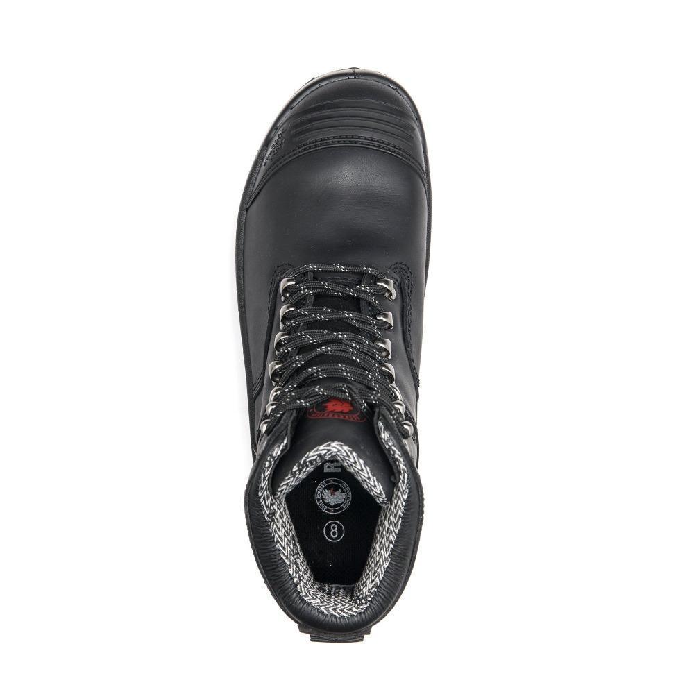 ROCKROOSTER Kensington Black 7 inch Zip-sided Steel Toe Leather Work - VirtuousWares:Global