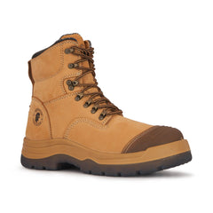 ROCKROOSTER Kimberly Tan 7 inch Zip-sided Steel Toe Leather Work Boots - VirtuousWares:Global