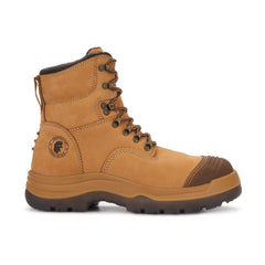 ROCKROOSTER Kimberly Tan 7 inch Zip-sided Steel Toe Leather Work Boots - VirtuousWares:Global