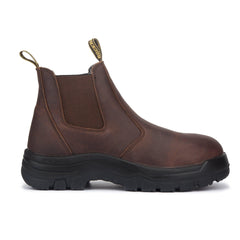 ROCKROOSTER Lumen Brown 6 inch Pull-on Leather Work Boots AK224 - VirtuousWares:Global