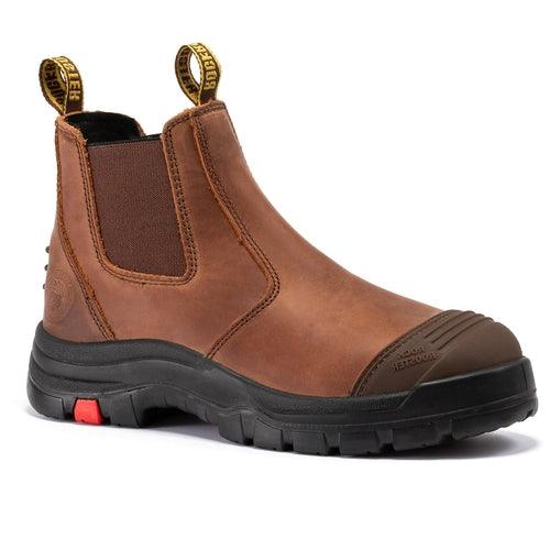 ROCKROOSTER Lumen Brown 6 inch Pull-on Leather Work Boots AK224 - VirtuousWares:Global