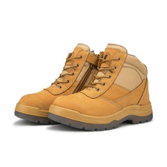 RockRooster Tan 6 Inch Zip-sided Steel toecap Leather Work Boots AK050 - VirtuousWares:Global