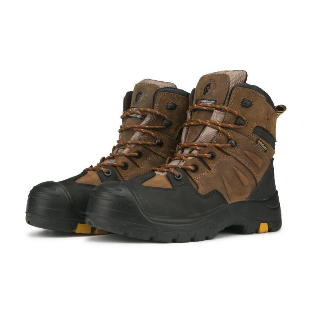 ROCKROOSTER Woodland Brown 6 inch Waterproof Safety Toe Leather Work - VirtuousWares:Global