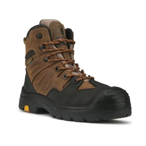 ROCKROOSTER Woodland Brown 6 inch Waterproof Safety Toe Leather Work - VirtuousWares:Global