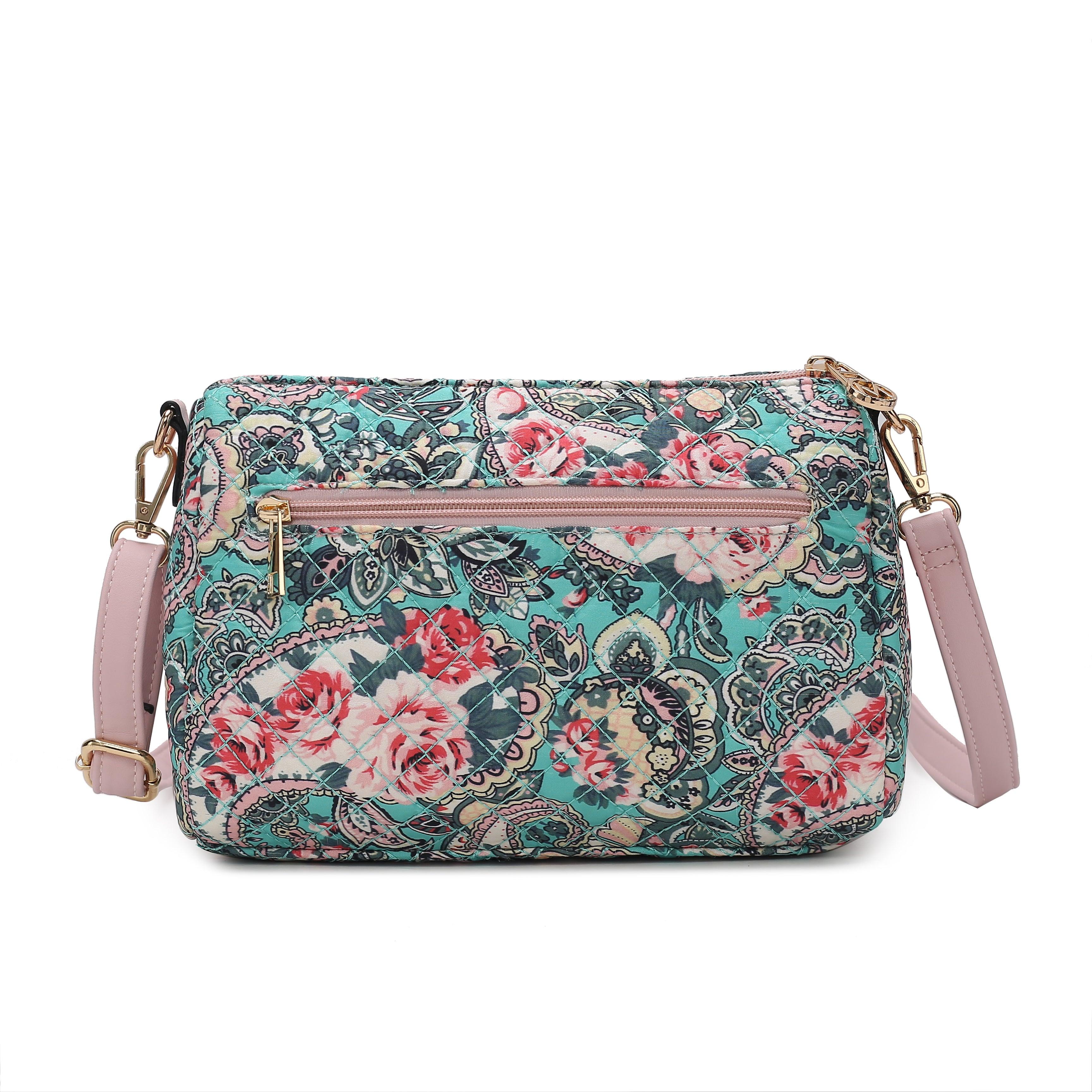 Rosalie Quilted Cotton Botanical Pattern Women Shoulder Bag - VirtuousWares:Global