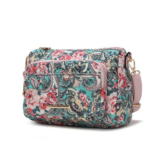 Rosalie Quilted Cotton Botanical Pattern Women Shoulder Bag - VirtuousWares:Global