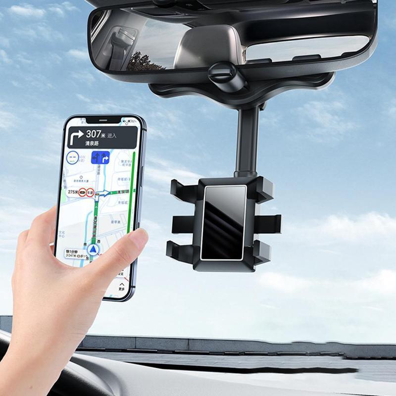 Rotatable Retractable Rearview Mirror Phone Holder For Car - VirtuousWares:Global