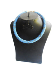 Round Maasai Beaded Choker (Blue Sky) - VirtuousWares:Global