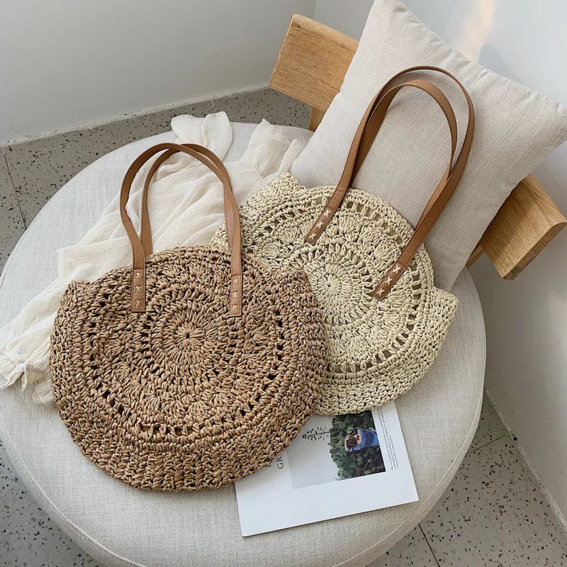 Round Straw Beach Bag - Sexikinis Swim - VirtuousWares:Global