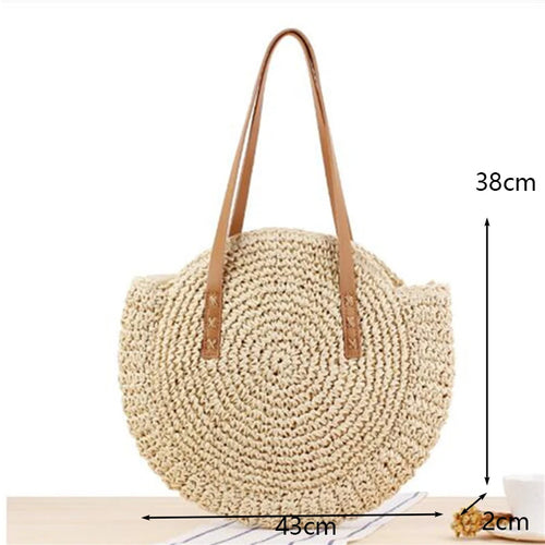 Round Straw Beach Bag - Sexikinis Swim - VirtuousWares:Global