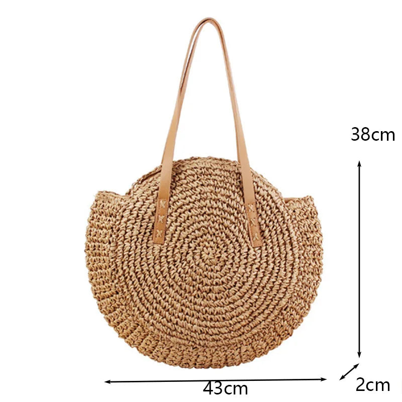 Round Straw Beach Bag - Sexikinis Swim - VirtuousWares:Global